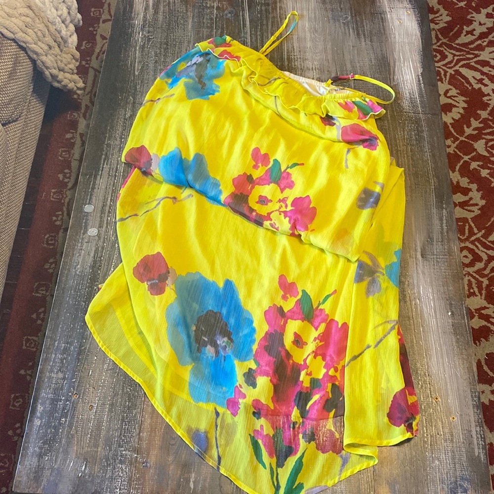 Yellow floral  colored size small sundress long  old navy